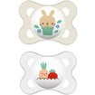 Mam Original 2-6m Latex Soother 2 Τεμάχια, Κωδ 101LU - Κρεμ / Διάφανο