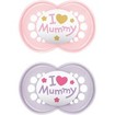 Mam Original Ι Love Mummy Silicone Soother 6-16m 2 Τεμάχια, Κωδ 170SG1C - Ροζ / Μωβ