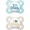 Mam Original Ι Love Daddy Silicone Soother 2-6m 2 Τεμάχια, Κωδ 115SB1C - Γαλάζιο / Κρεμ