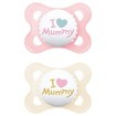 Mam Original Ι Love Mommy Silicone Soother 2-6m 2 Τεμάχια, Κωδ 115SG1c - Ροζ / Κρεμ