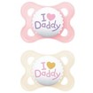 Mam Original Ι Love Daddy Silicone Soother 2-6m 2 Τεμάχια, Κωδ 115SG2c - Κρεμ / Ροζ