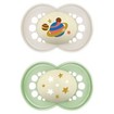 Mam Original Night Silicone Soother 16m+, 2 Τεμάχια, Κωδ 260SUc - Γκρι / Φιστικί