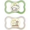 Mam Air Night Silicone Soother 6-16m Κωδ 217SUc, 2 Τεμάχια - Πράσινο / Κρεμ