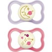 Mam Air Night Silicone Soother 16m+ 2 Τεμάχια, Κωδ 277SGc - Λιλά / Ροζ