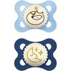 Mam Original Night Silicone Soother 2-6m 2 Τεμάχια, Κωδ 110SBc - Γαλάζιο / Μπλε