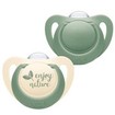 Nuk For Nature Silicone Soother 6-18m 2 Τεμάχια Πράσινο - Κρεμ