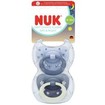 Nuk First Choice Classic Day & Night Silicone Soother 18-36m 2 Τεμάχια - Μπλε - Γκρι
