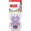 Nuk First Choice Classic Day & Night Silicone Soother 6-18m, 2 Τεμάχια - Λιλά - Μωβ