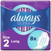 Always Ultra Long Plus Sanitary Towels With Wings Size 2, 8 Τεμάχια