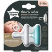 Tommee Tippee Closer to Nature Breast-like Naturally Orthodontic Soother 6-18m Κωδ 43343005, 2 Τεμάχια