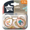 Tommee Tippee Moda Soothers 6-18m Πορτοκαλί Κωδ 433489, 2 Τεμάχια
