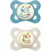 Mam Original Night Silicone Soother 2-6m 2 Τεμάχια, Κωδ 110SBc - Κρεμ / Μπλε