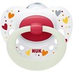 Nuk Signature Night Orthodontic Silicone Soother Λευκό / Μπορντό 0-6m 1 Τεμάχιο, Κωδ 10730653