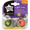 Tommee Tippee Night Time Silicone Soothers Κωδ 433474, 2 Τεμάχια
