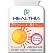 Healthia Vitamin D3 3000iu & Κ2 100μg 90caps