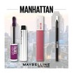 Maybelline Manhattan Make up Set Falsies Lash Lift Mascara 9.6ml,Tattoo Liner Pencil 1.3gr,Superstay Matte Ink Liquid Lip 5ml