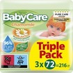 BabyCare Chamomile Baby Wipes Triple Pack 216 Τεμάχια (3x72 Τεμάχια) BabyCare Chamomile Baby Wipes Triple Pack 216 Τεμάχια (3x72 Τεμάχια)