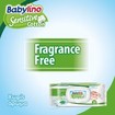 Babylino Sensitive Cotton Fragrance Free Απαλά Υποαλλεργικά Μωρομάντηλα Χωρίς Άρωμα, με Αλόη 2+1 Δώρο, 3 x 54 τεμάχια