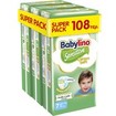 Babylino Sensitive Cotton Soft Super Pack Extra Large Plus Νο7 (15+ kg) 108 Τεμάχια (3x36 Τεμάχια)