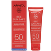 Apivita Bee Sun Safe Anti-Spot & Anti-Age Defence Face Cream With Marine Algae & Propolis Spf50, Velvet Texture 50ml