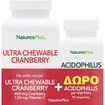 Natures Plus Promo Ultra Chewable Cranberry 90 Chew.tabs & Δώρο Acidophilus with Pectin 30caps