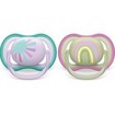 Philips Avent Ultra Air Silicone Soother 0-6m Λιλά - Χακί 2 Τεμάχια, Κωδ SCF085/59