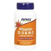 Now Foods Vitamin D-3 & K-2 1000iu Συμπλήρωμα Διατροφής, Ειδική Φόρμουλα Κατά της Οστεοπόρωσης 120 Veg.caps