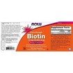 Now Foods Biotin Συμμετέχει σε Πλήθος Μεταβολικών Αντιδράσεων 10mg 120caps