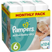 Pampers Active Baby Dry Monthly Pack No6 (15+kg) 124 πάνες, μόνο 0,24€ / πάνα Pampers Active Baby Dry Monthly Pack No6 (15+kg) 124 πάνες, μόνο 0,24€ / πάνα