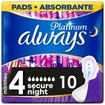 Always Platinum Ultra Secure Night With Winds Size 4, 10Τεμάχια