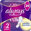 Always Platinum Sanitary Towels with Comfort Lock Wings Size 2, 26 Τεμάχια