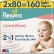 Pampers Sensitive Baby Wipes 160 Τεμάχια (2x80 Τεμάχια)