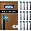 Oral-B Pro Cross Action Medium Electric Toothbrush Replacement Head Black Edition 12 Τεμάχια
