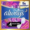 Always Promo Platinum Sanitary Towels with Comfort Lock Wings Size 4, 10 Τεμάχια