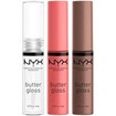 NYX Professional Makeup Πακέτο Προσφοράς Lip Butter Gloss Lip Trio Sugar Glass, Creme Brulee & Cinnamon Roll 3x8ml