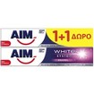 Aim White System Enamel 1+1 Δώρο Οδοντόκρεμα για Λευκά Δοντιά & Διατήρηση της Καλής Υγείας του Σμάλτου 2 x 75 ml