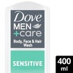 Dove Men & Care Sensitive Hydrating 3 in 1 Body, Face & Hair Wash 400ml