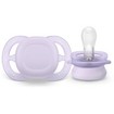 Philips Avent Ultra Start Silicone Orthodontic Soother 0-2m, 2 Τεμάχια - Μωβ / Κίτρινο