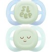 Philips Avent Ultra Start Nighttime Silicone Orthodontic Soother 0-2m, 2 Τεμάχια - Πράσινο / Γαλάζιο