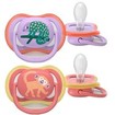Philips Avent Ultra Colors of Nature Silicone Soother Ultra Soft 18m+ Κωδ SCF349/47, 2 Τεμάχια - Σχέδια Λιλά / Κοραλί