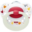 Nuk Signature Night Orthodontic Silicone Soother Λευκό / Μπορντό 18-36m 1 Τεμάχιο, Κωδ 10739704