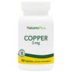 Natures Plus Copper 3mg Συμπλήρωμα Διατροφής με Χηλικό Χαλκό για Ενίσχυση του Ανοσοποιητικού Συστήματος 90tabs