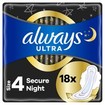 Always Ultra Secure Night with Wings Size 4, 18 Τεμάχια