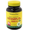 Nature\'s Plus Vitamin D3 5000iu Συμπλήρωμα Διατροφής για Καλή Λειτουργία του Νευρικού Συστήματος, Υγιή Οστά & Δόντια 60caps