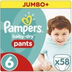 Pampers Baby Dry Pants No6 Jumbo Plus (16+kg) Extra Large 58 πάνες Pampers Baby Dry Pants No6 Jumbo Plus (16+kg) Extra Large 58 πάνες