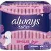 Always Dailies Singles to go Normal Λεπτά, Διακριτικά Σερβιετάκια 20 Τεμάχια Always Dailies Singles to go Normal Λεπτά, Διακριτικά Σερβιετάκια 20 Τεμάχια