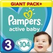 Pampers Active Baby Πάνες Giant Pack No3 (6-10 kg), 104 Πάνες, μόνο 0,26€ / πάνα Pampers Active Baby Πάνες Giant Pack No3 (6-10 kg), 104 Πάνες, μόνο 0,26€ / πάνα