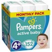 Pampers Active Baby Monthly Pack Νο4+ (10-15 kg) 152 πάνες Pampers Active Baby Monthly Pack Νο4+ (10-15 kg) 152 πάνες