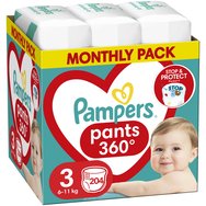 Pampers Pants Monthly Pack No3 (6-11kg) Пелени Панталони 204 пелени