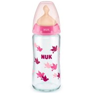 Nuk First Choice Plus Glass Bottle Latex Medium 240ml - Розово